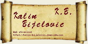 Kalin Bijelović vizit kartica